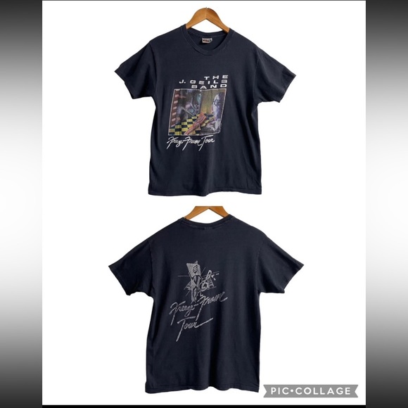 VTG RARE 1981 J. Geils Band Freeze Frame Crew Tour Concert Shirt Large Black - Picture 1 of 9